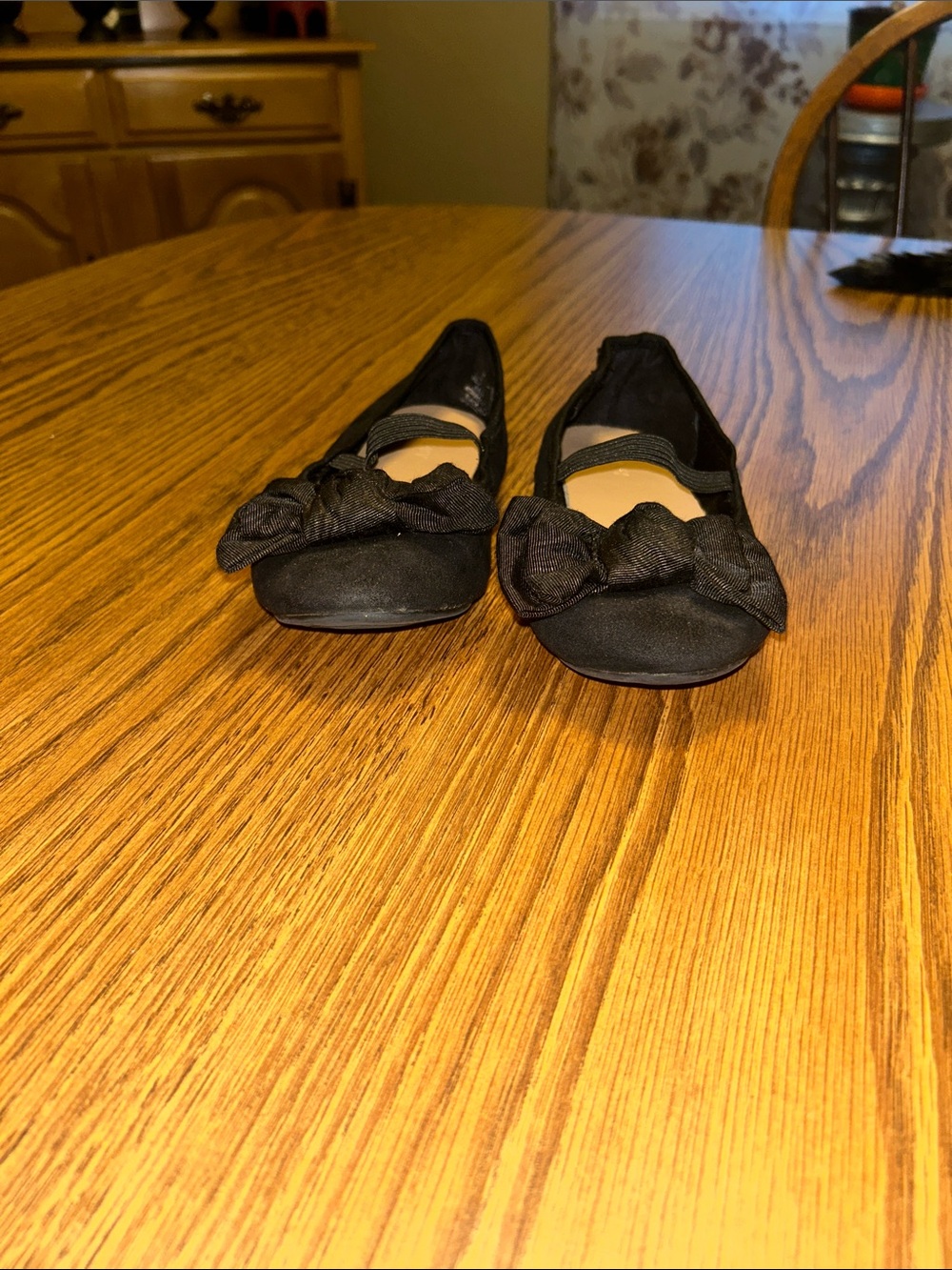 Old Navy Black Girls Bow-Front Ballet Flats